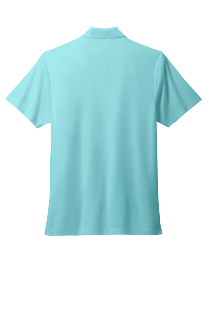 Brooks Brothers men's mesh pique polo shirt in mint, featuring moisture-wicking fabric and a classic fit, shown from the back.