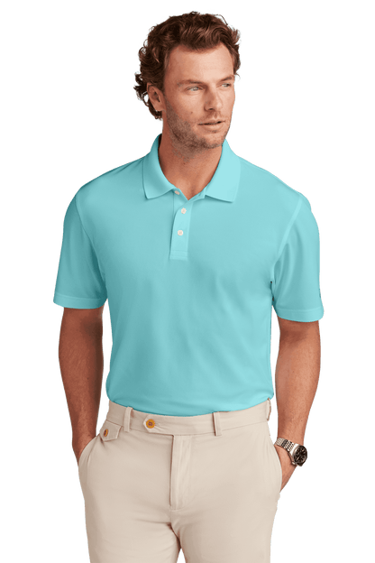 Brooks Brothers men's mesh pique polo shirt in mint with classic fit, moisture-wicking fabric, front view.