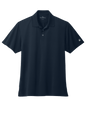 Navy men's Brooks Brothers Mesh Pique Performance Polo with classic fit and moisture-wicking fabric, displayed flat.