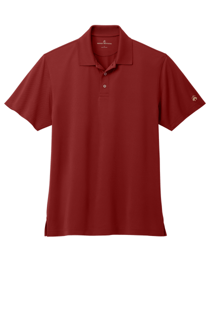 Men's Brooks Brothers mesh pique performance polo in classic fit with moisture-wicking red fabric, suitable for active and casual wear.