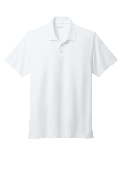 Brooks Brothers men's white mesh pique polo shirt with classic fit and moisture-wicking fabric, suitable for casual and athletic wear.