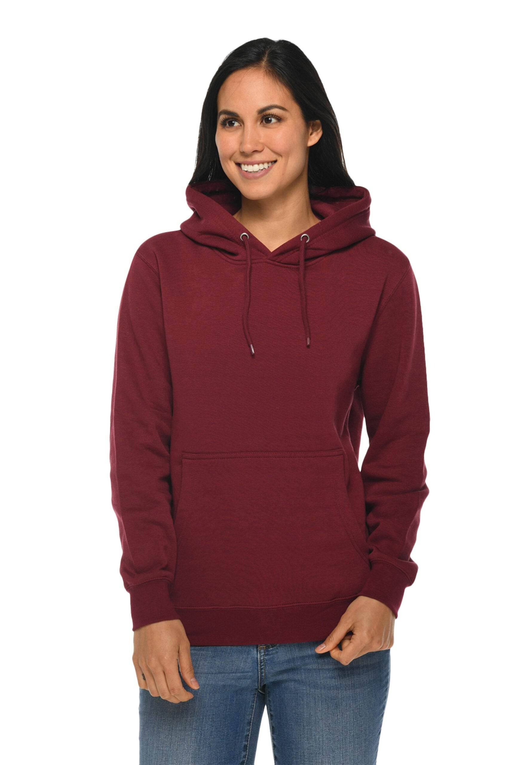 Burgundy Lane 7 unisex plain premium pullover hoodie with printed design view, showcasing comfortable fit and soft fabric.