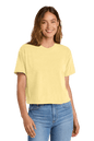 Comfort Colors women's heavyweight boxy crop top with garment-dyed finish and relaxed fit, shown with custom print on the front.