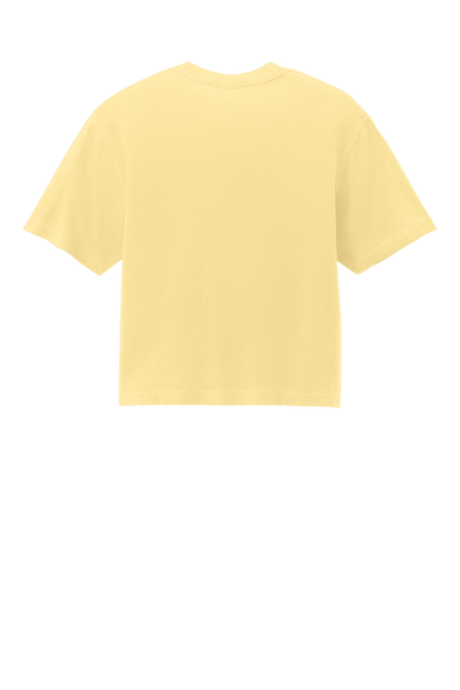 Comfort Colors women's heavyweight boxy crop top with garment-dyed finish and relaxed fit, featuring a custom print on the back.
