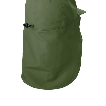 Forest green outdoor sun shade cap back photo – adjustable UV-blocking hat