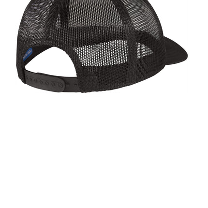 Port Authority photo real snapback trucker cap with flat back panel, featuring a vibrant city street design by Print-View.