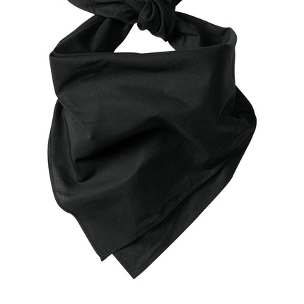 Black Port Authority® cotton bandana with flat front design, ideal for casual wear and versatile styling.