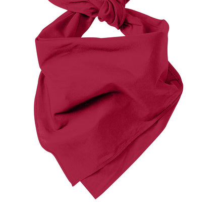 Red Port Authority® cotton bandana with flat front design, featuring a classic, versatile style suitable for various casual looks.