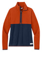 Cotonpaxi women’s Amado 1/2-zip fleece jacket in maritime canyon color, flat front view, cozy and lightweight outdoor layer