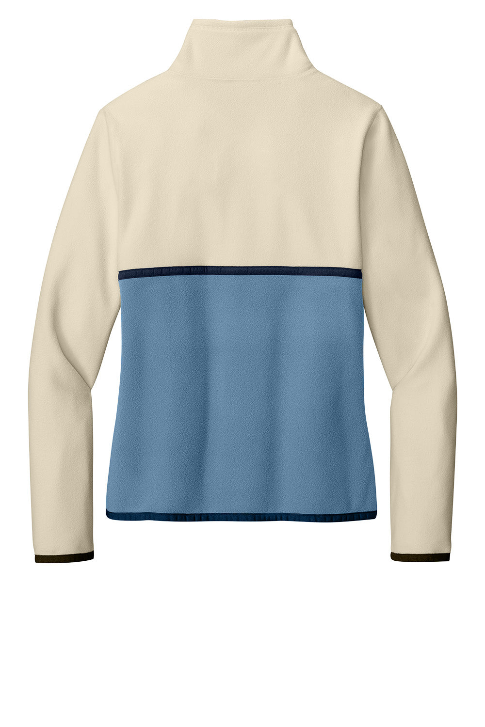 Cream-colored Cotopaxi Women’s Amado 1/2-Zip fleece jacket with a flat back and Fjord design, featuring a half-zip front.