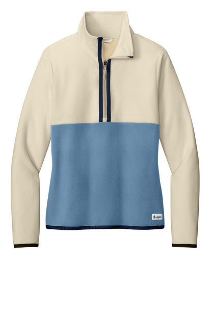Cream Cotopaxi Women’s Amado 1/2-Zip fleece jacket with a flat front, designed for warmth and comfort.