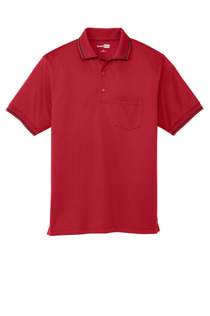 Red CornerStone Select snag-proof tipped pocket polo shirt by Print-View, shown from the front with a flat collar and short sleeves.