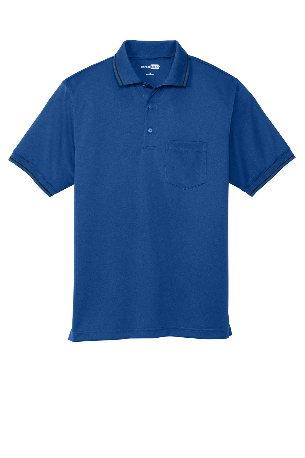 Royal blue CornerStone® Select snag-proof tipped pocket polo shirt by Print-View, shown from the front in flat view.