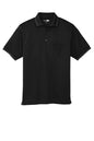 Black and smoke grey CornerStone® Select snag-proof tipped pocket polo shirt by Print-View, shown from a flat front view.