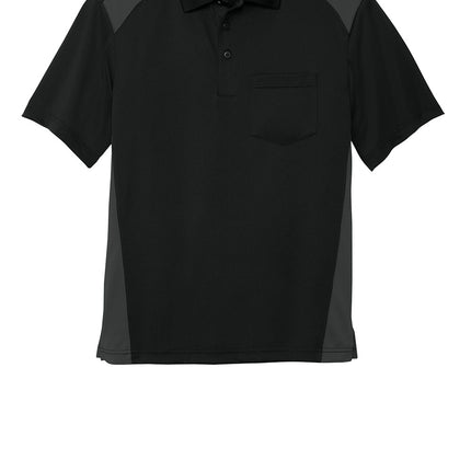 conrer stone Black Charcoa flat polo front view 