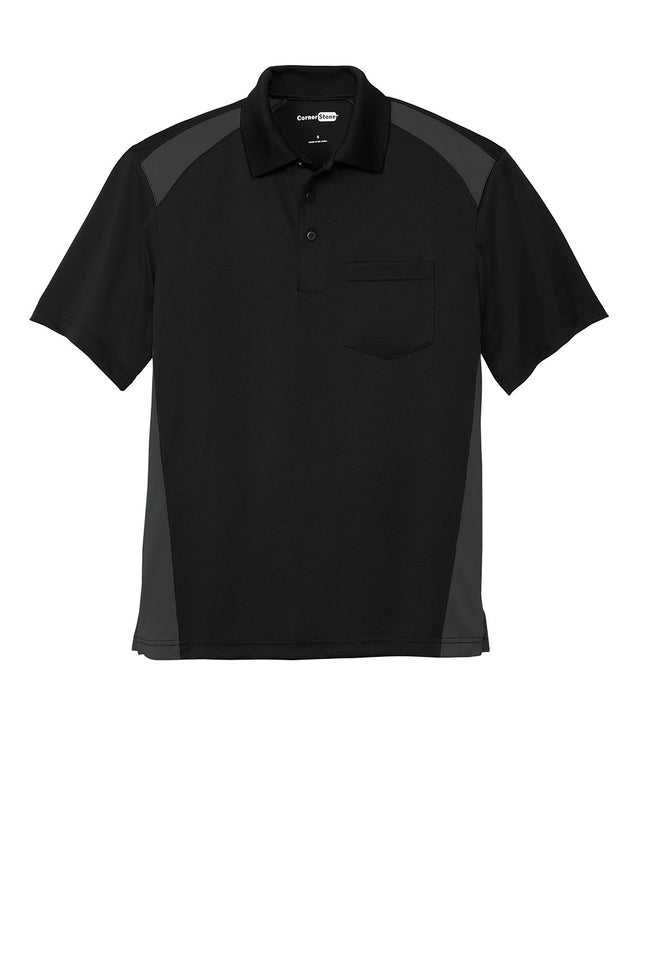 conrer stone Black Charcoa flat polo front view 