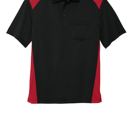 conrer stone Black red flat polo front view 