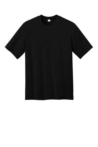 Black CornerStone® Workwear Pro short sleeve T-shirt by Print-View with a flat front design.