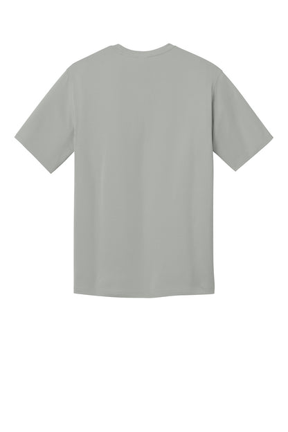 Light grey CornerStone® Workwear Pro short sleeve T-shirt by Print-View, flat back view showing classic fit and soft fabric.