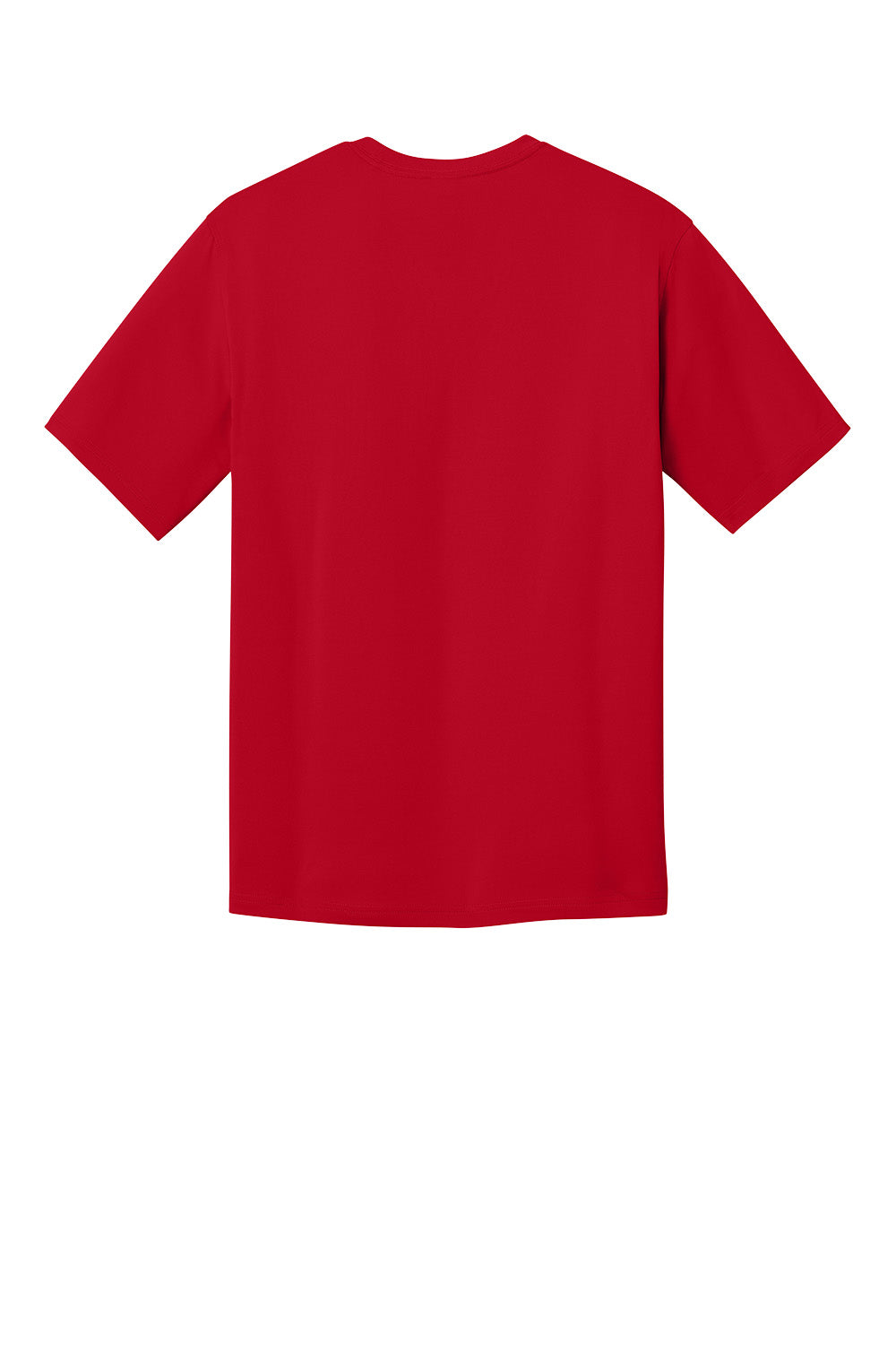 Red CornerStone® Workwear Pro short sleeve T-shirt by Print-View, flat back view showing comfortable fit and durable fabric.