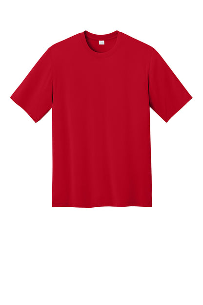 Red CornerStone® Workwear Pro short sleeve T-shirt by Print-View, front view showing classic crew neck and fitted design.