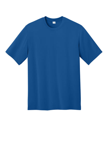 Royal blue CornerStone® Workwear Pro short sleeve T-shirt by Print-View, front view showing fitted crew neck and logo detail.