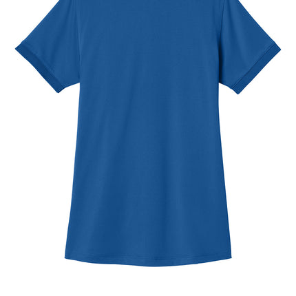 Royal blue CornerStone Women’s Workwear Pro Polo shirt by Print-View, shown from the back with a flat design.