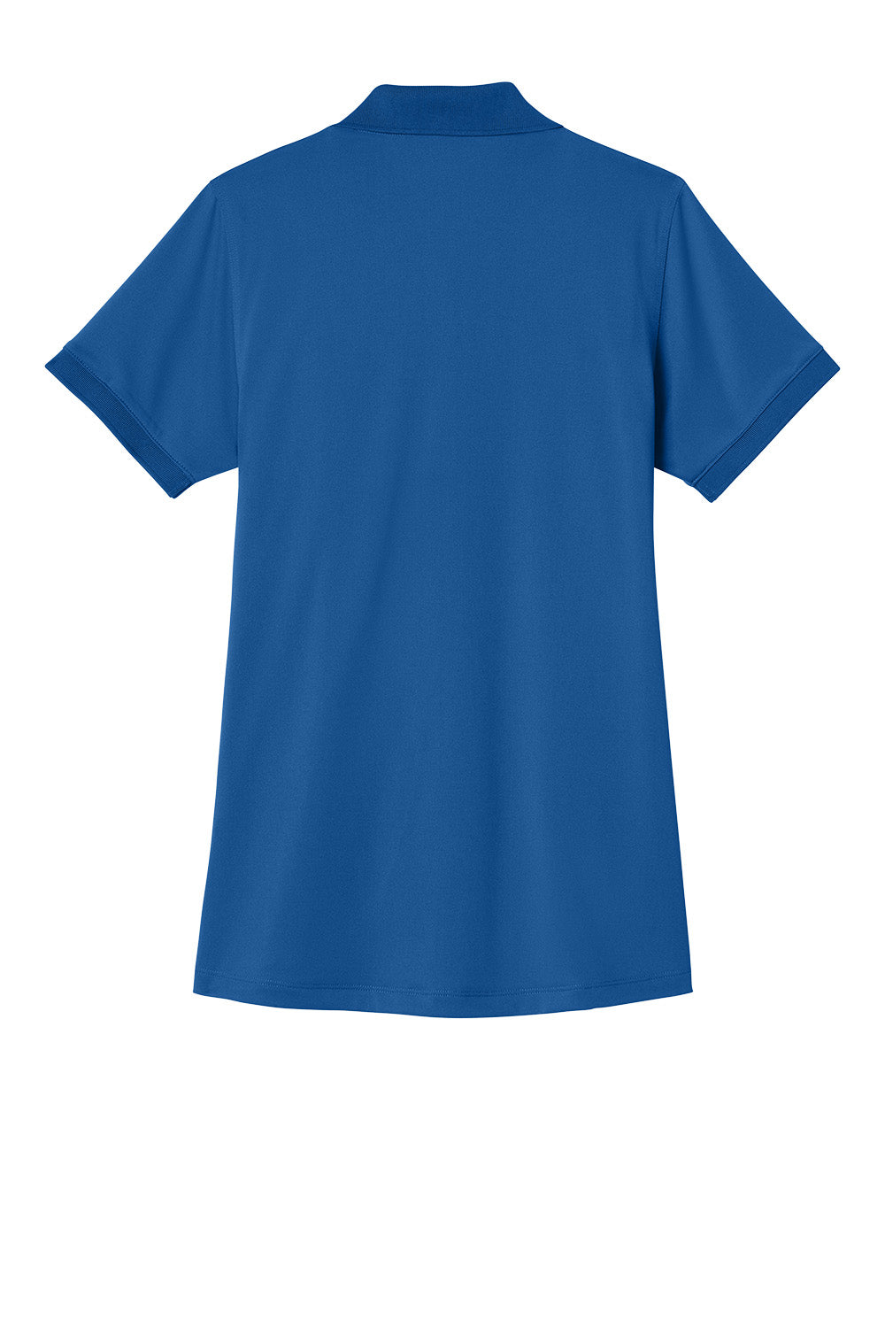 Royal blue CornerStone Women’s Workwear Pro Polo by Print-View, shown flat back view with collar and short sleeves.