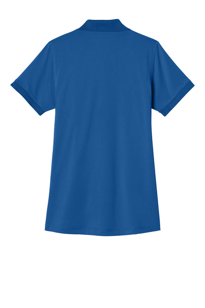 Royal blue CornerStone Women’s Workwear Pro Polo by Print-View, shown flat back view with collar and short sleeves.