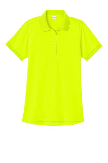 CornerStone Women’s Workwear Pro Polo in safety yellow, flat front view, durable workwear shirt for women by Print-View.