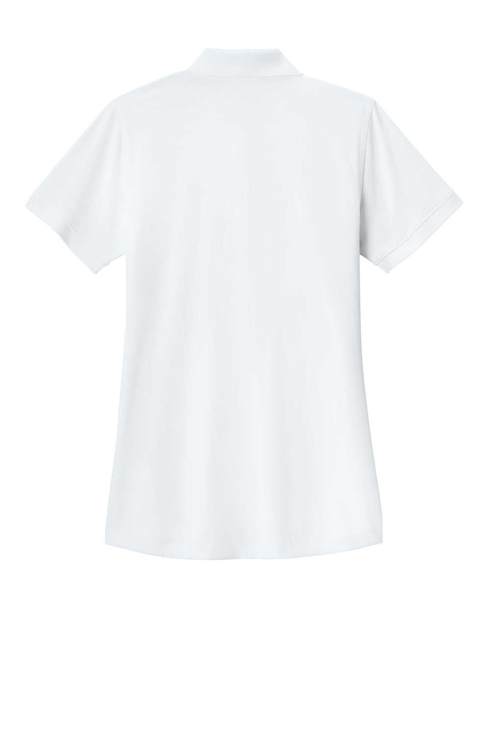 White CornerStone Women's Workwear Pro Polo by Print-View, flat back view showcasing the comfortable, professional women's work shirt.