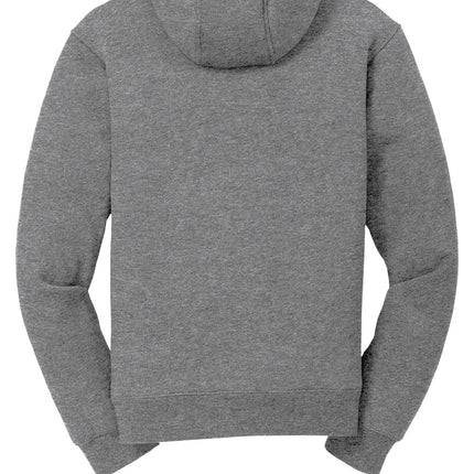 CornerStone Heavyweight Sherpa-Lined Hooded Fleece Jacket back view in Gray — hood and back detail, embroidery/back print options available