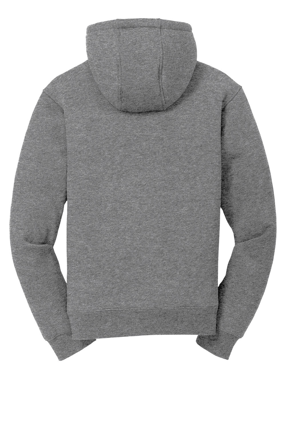 Grey CornerStone® heavyweight fleece jacket with sherpa lining and hood, shown from the back in a flat view.