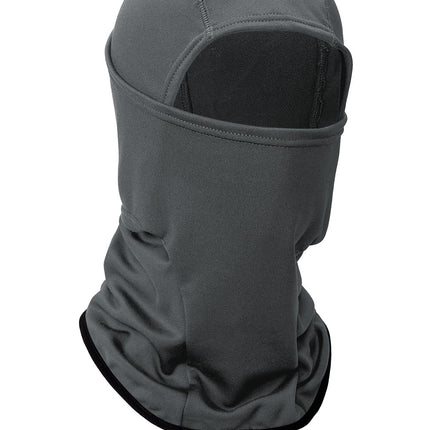 Charcoal CornerStone® Smooth Fleece Face Mask balaclava shown from the right side, offering warmth and comfort.
