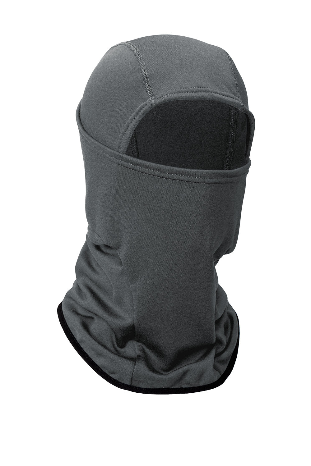 Charcoal CornerStone® Smooth Fleece Face Mask balaclava shown from the right side, featuring a snug fit and soft fleece material.