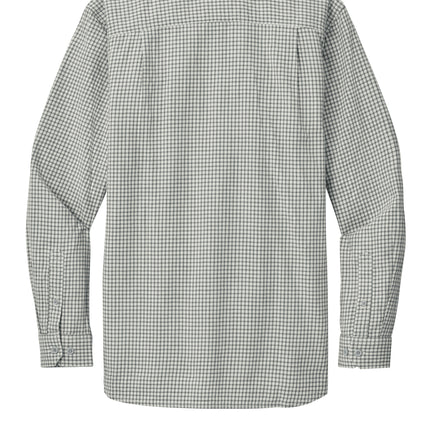 Carhartt Rugged Flex Plaid Long-Sleeve Shirt back view, steel malt plaid, durable stitching and relaxed silhouette, personalization available — Print-View