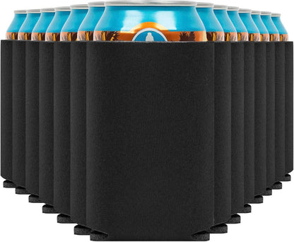 Black Print View can cooler koozie with soft insulation, designed to keep drinks cold and featuring customizable print options.