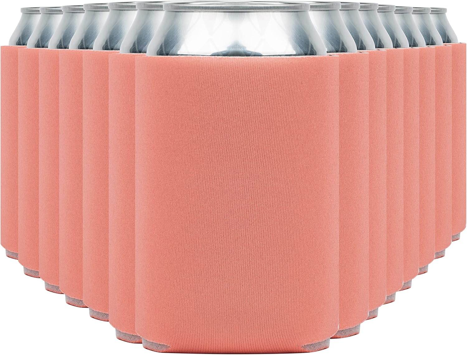 Soft insulated Can Cooler Koozies by Print View featuring coral print design, perfect for keeping drinks cold and customizable options.