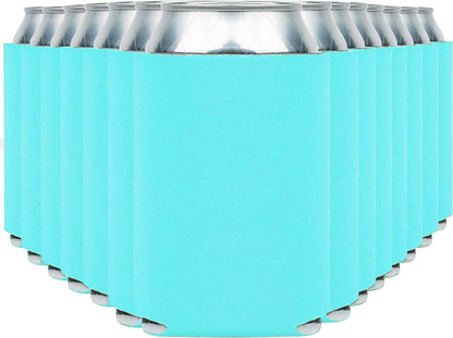 Ice blue Print View can cooler koozie with soft insulation, designed to keep drinks cold and fit standard cans.