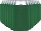 Kelly green insulated can cooler koozie by Print View, featuring a soft fabric exterior and printed design for beverage insulation.