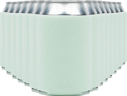 Mint-colored Print View can cooler koozie with soft insulation, designed to keep drinks cold and fit standard cans.