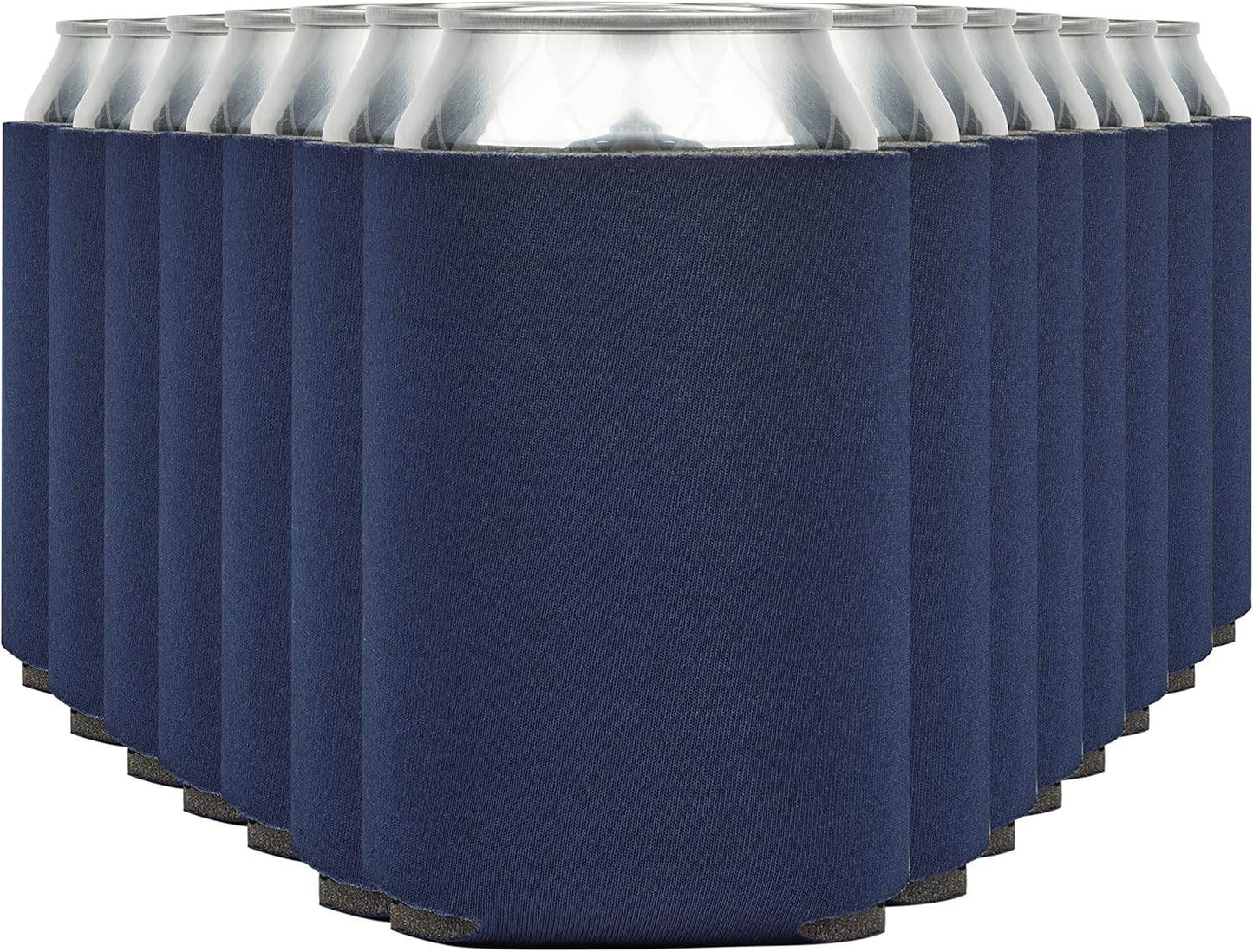 Navy blue soft insulated Can Cooler Koozie by Print View, showing a customizable beverage holder for cans.