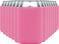 Pink insulated can cooler koozie by Print View, showing a soft, printed design for keeping drinks cold and hands dry.