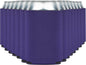 Purple Print View insulated can cooler Koozie with colorful printed design, perfect for keeping drinks cold.