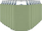 Soft insulated Print View can cooler koozie with sage print, featuring a snug fit for 12 oz cans, customizable options available.