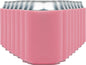 Salmon-colored Print View insulated can cooler koozie with printed design, perfect for keeping drinks cold.