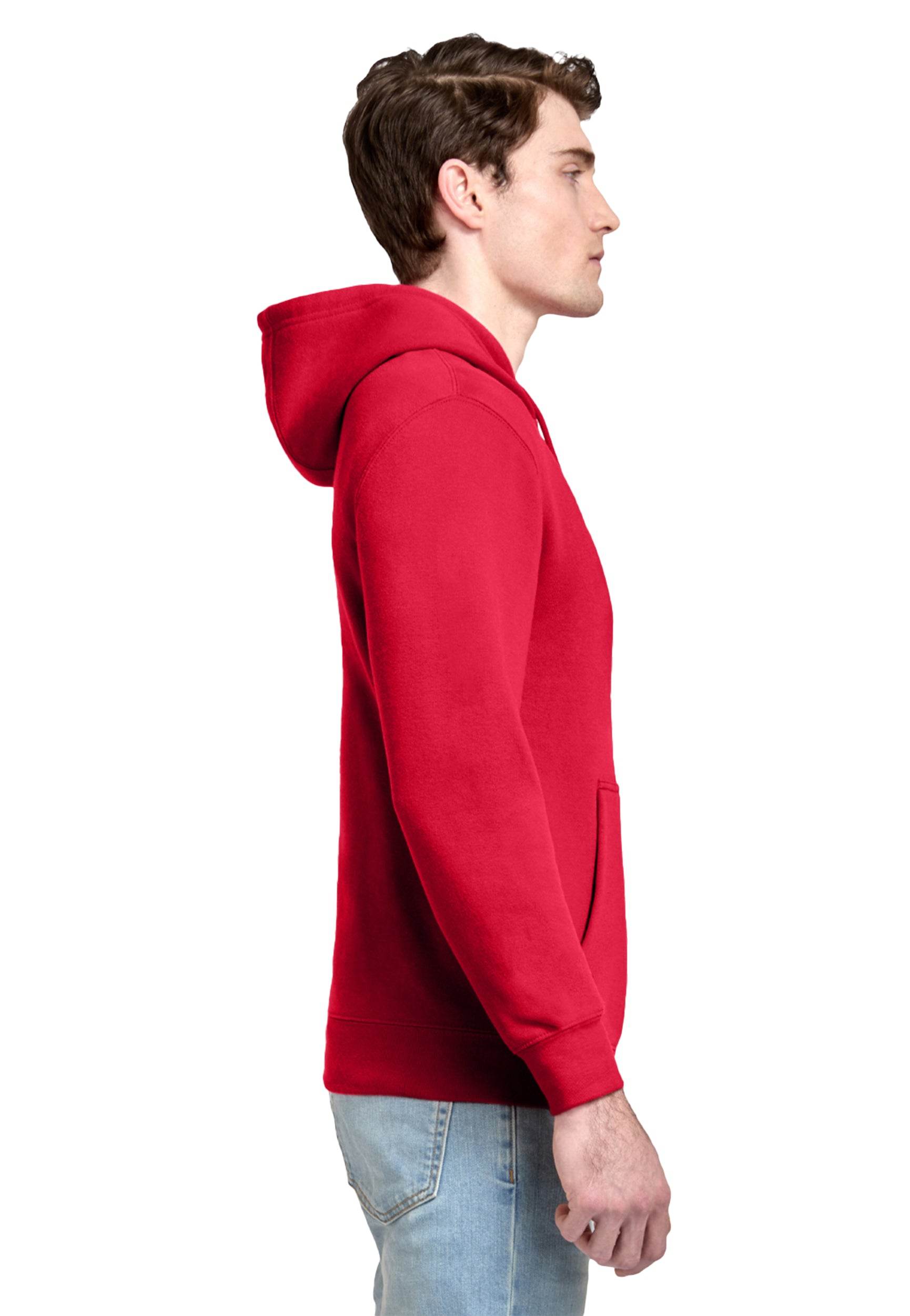 Unisex plain cardinal red Lane 7 hoodie with customizable print view, made of premium fabric for comfortable casual wear.