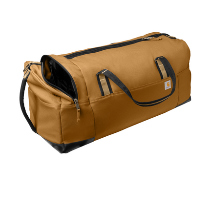Carhartt 120L Duffel Bag leftt side brown print view