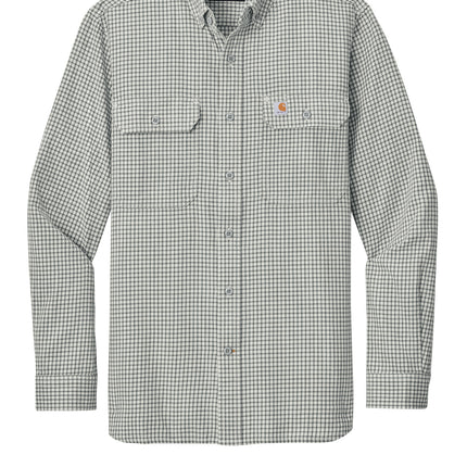 Carhartt Rugged Flex Plaid Long Sleeve Shirt Check Steel Malt Front