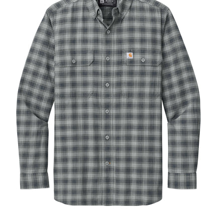 Carhartt Rugged Flex Plaid Long Sleeve Shirt Plaid Steel Navy Front